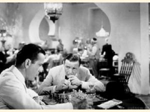 Humphrey Bogart i samtale med Peter Lorre