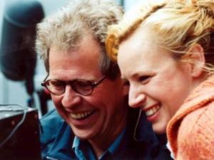 Instruktøren Søren Kragh-Jacobsen og hans kvindelige hovedrolle Iben Hjejle under optagelserne til Skagerrak