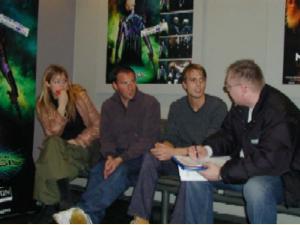 Sofie Lassen-Kahlke, Joachim Knop og Karl Bille under interviewet med CinemaOnline